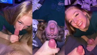 Blowjob Reward: BadGrlJade Takes The Cum Hit