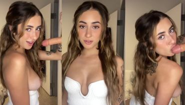 Jenawolfy Socks Her Tits: Wall-Mounted Dildo Gets Deep